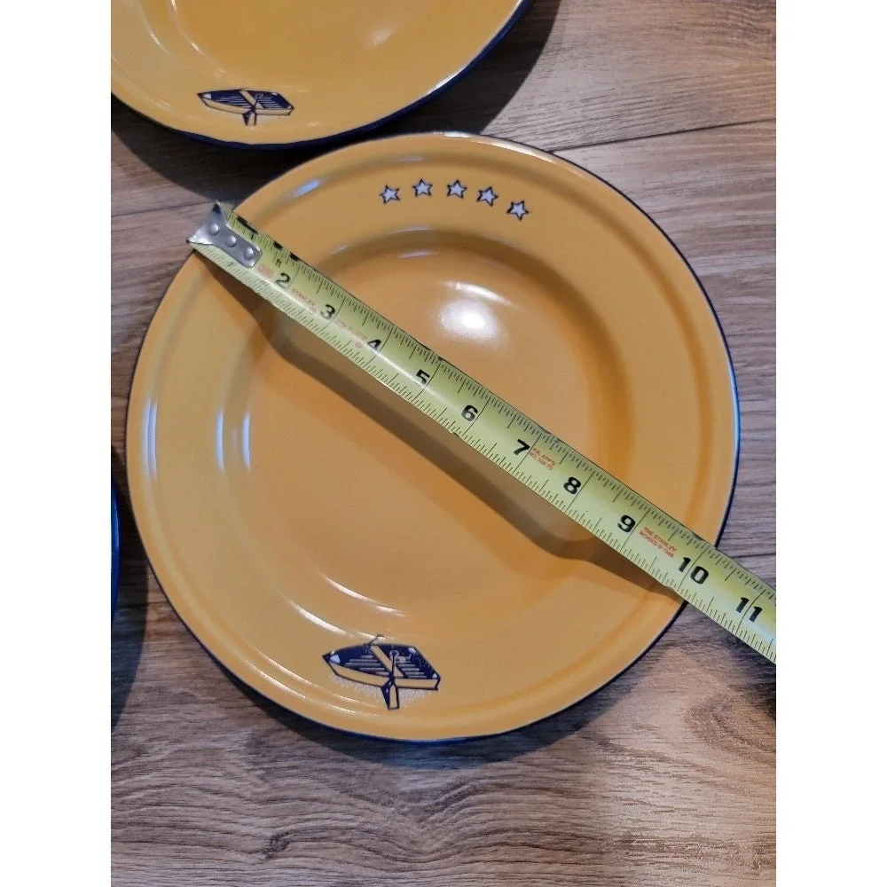 Vintage TAIPRO Enamelware Dinnerware Plates Retro Camping‎ RV Beach